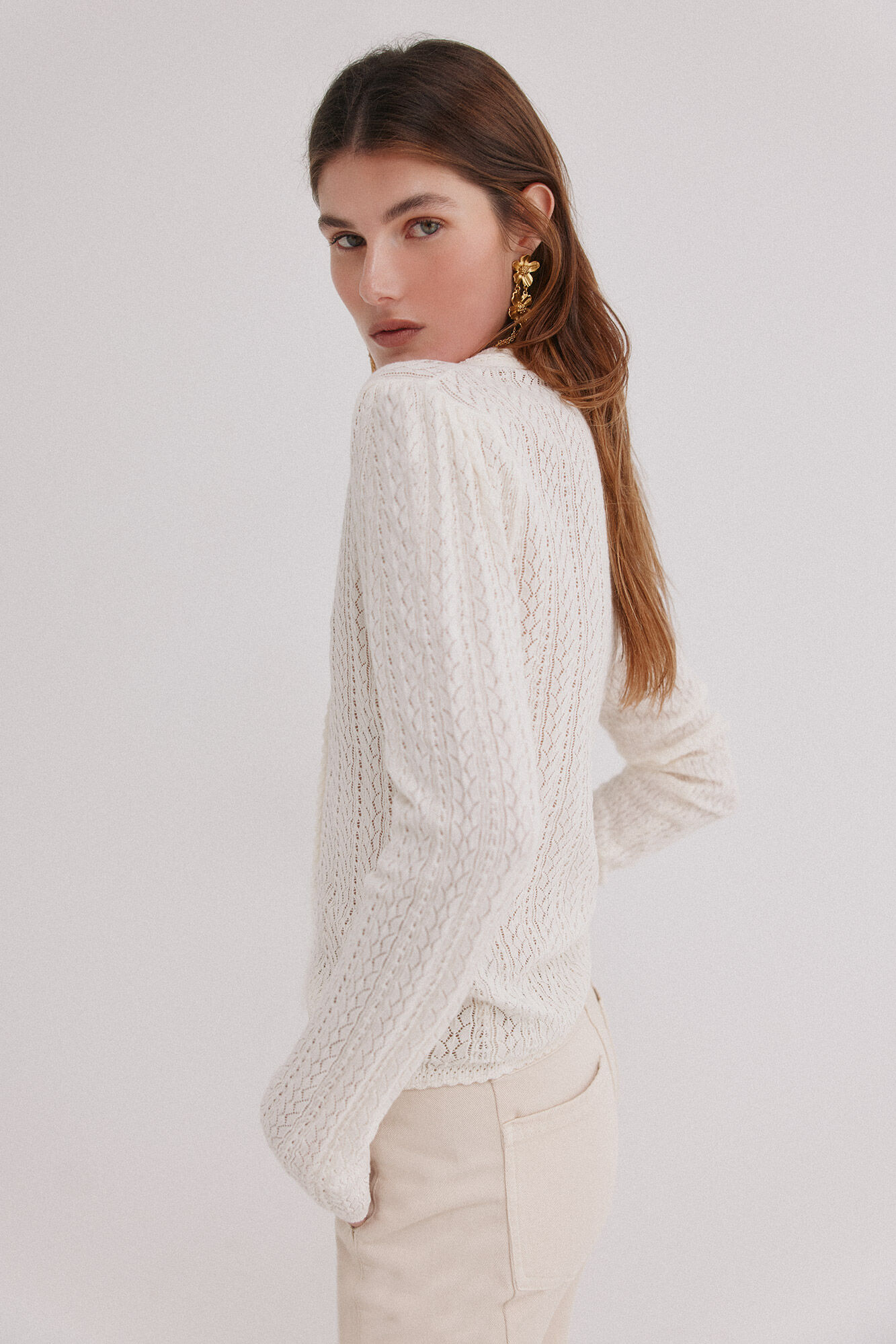 Hoss Intropia Isabel. Top calado Marfil