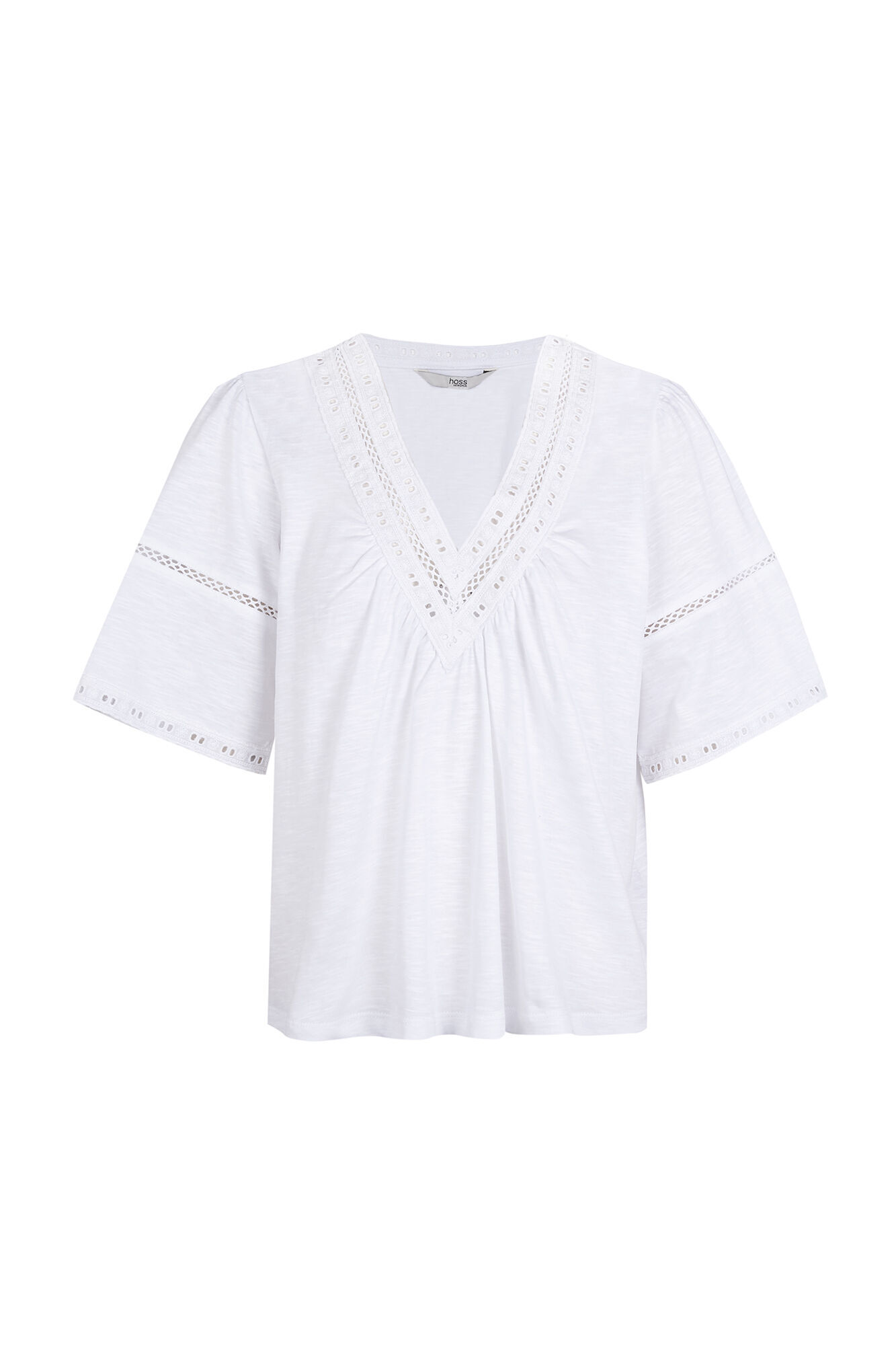 Hoss Intropia Mireia. Camiseta bordados Marfil