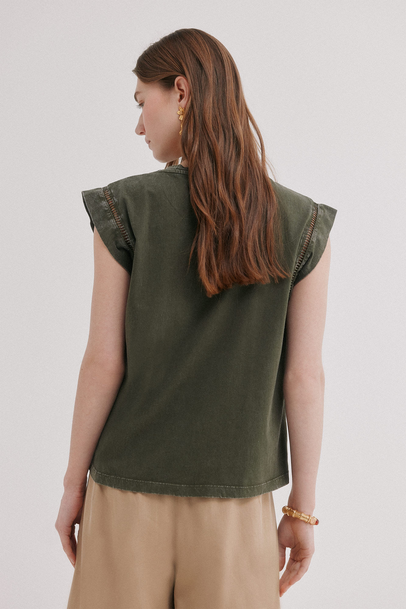 Hoss Intropia Mafi. Camiseta escote redondo Kaki