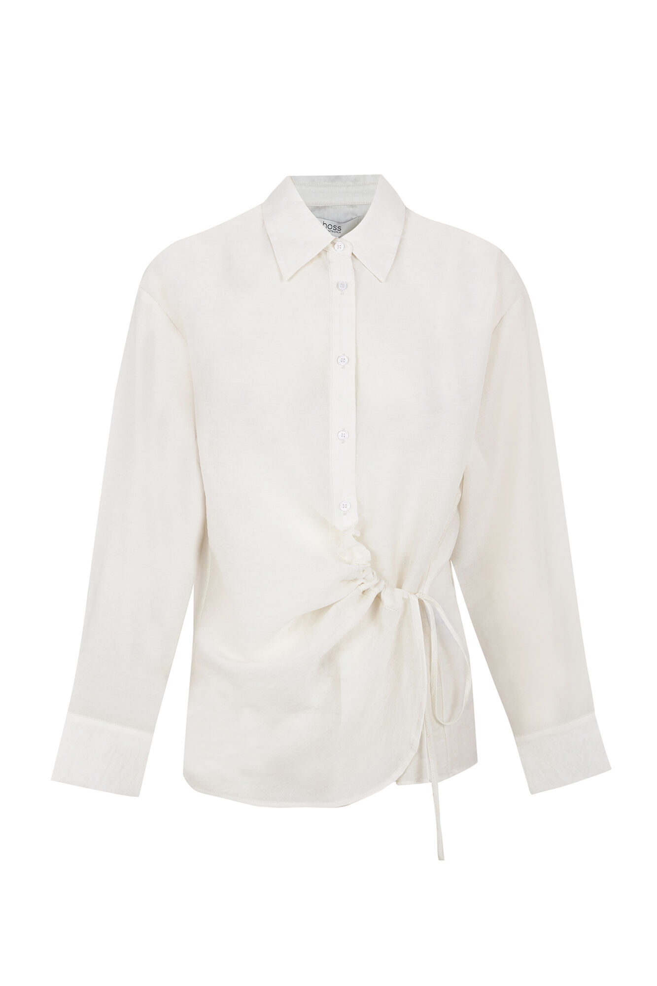 Hoss Intropia Cala. Camisa fruncido Blanco
