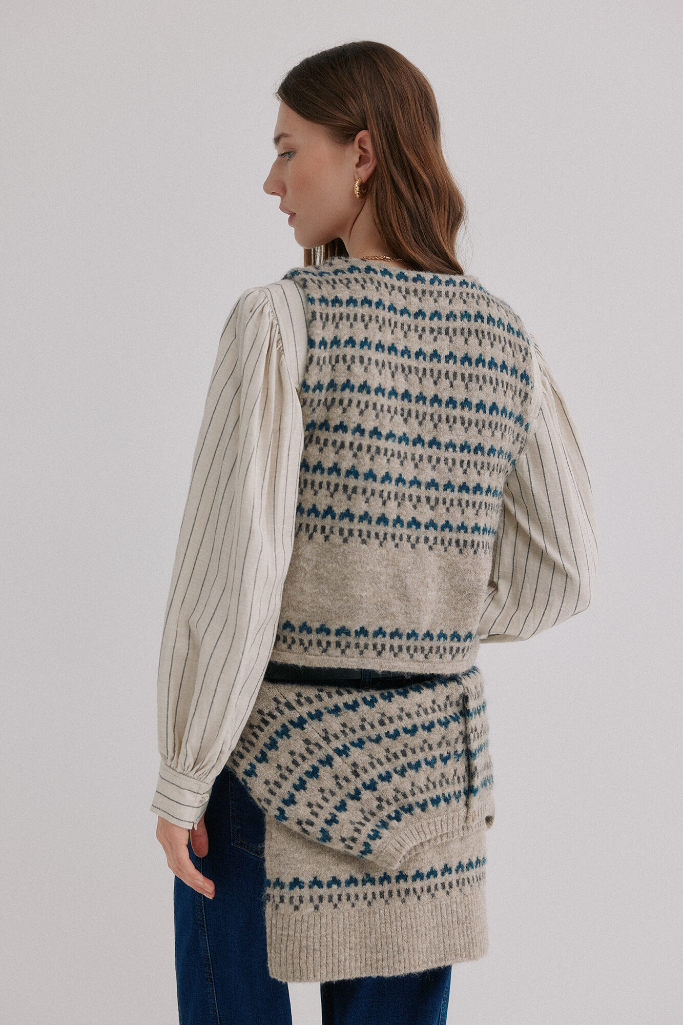 Hoss Intropia Nela. Chaleco de punto Estampado granate