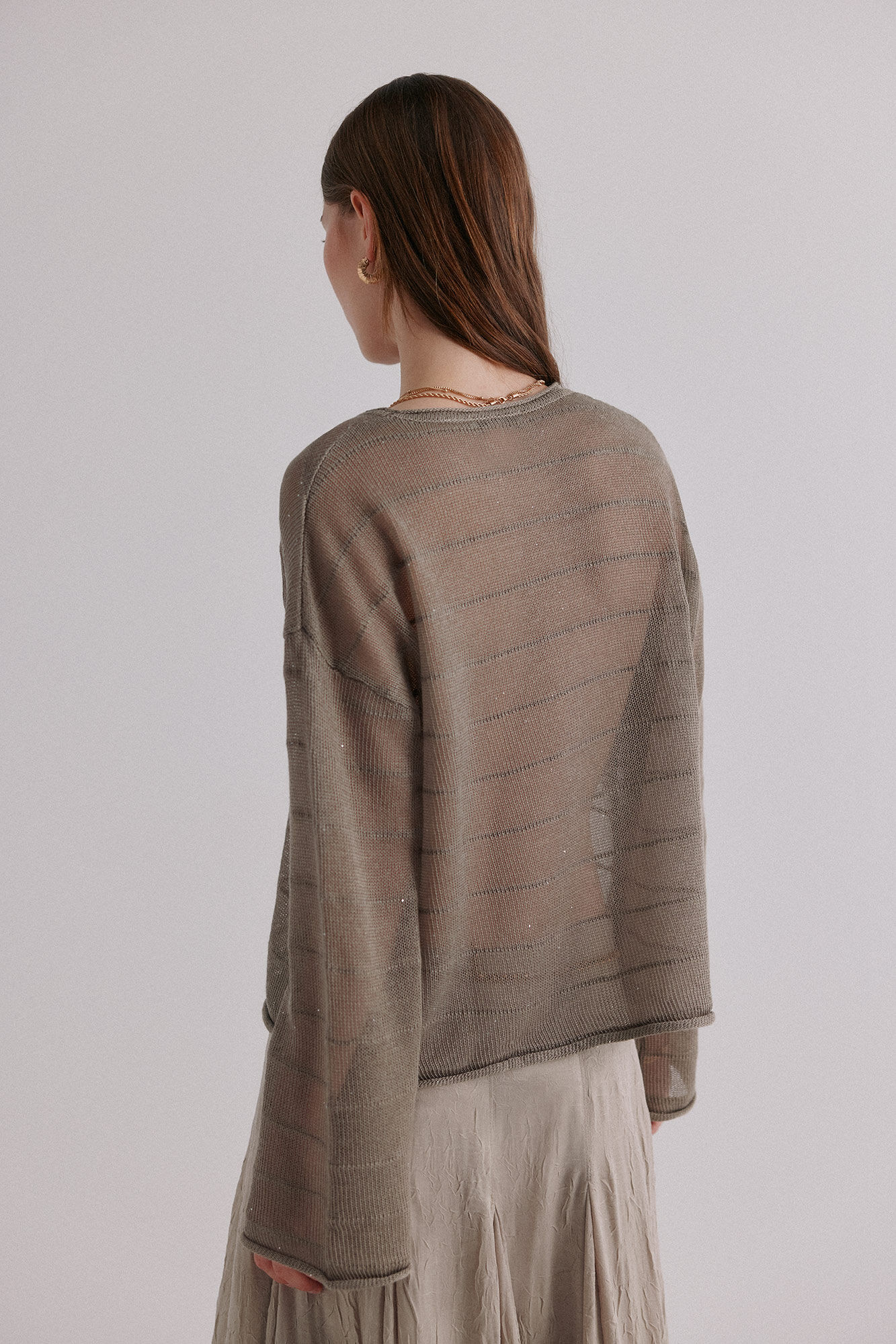 Hoss Intropia Nicole. Su&eacute;ter con lentejuelas Kaki