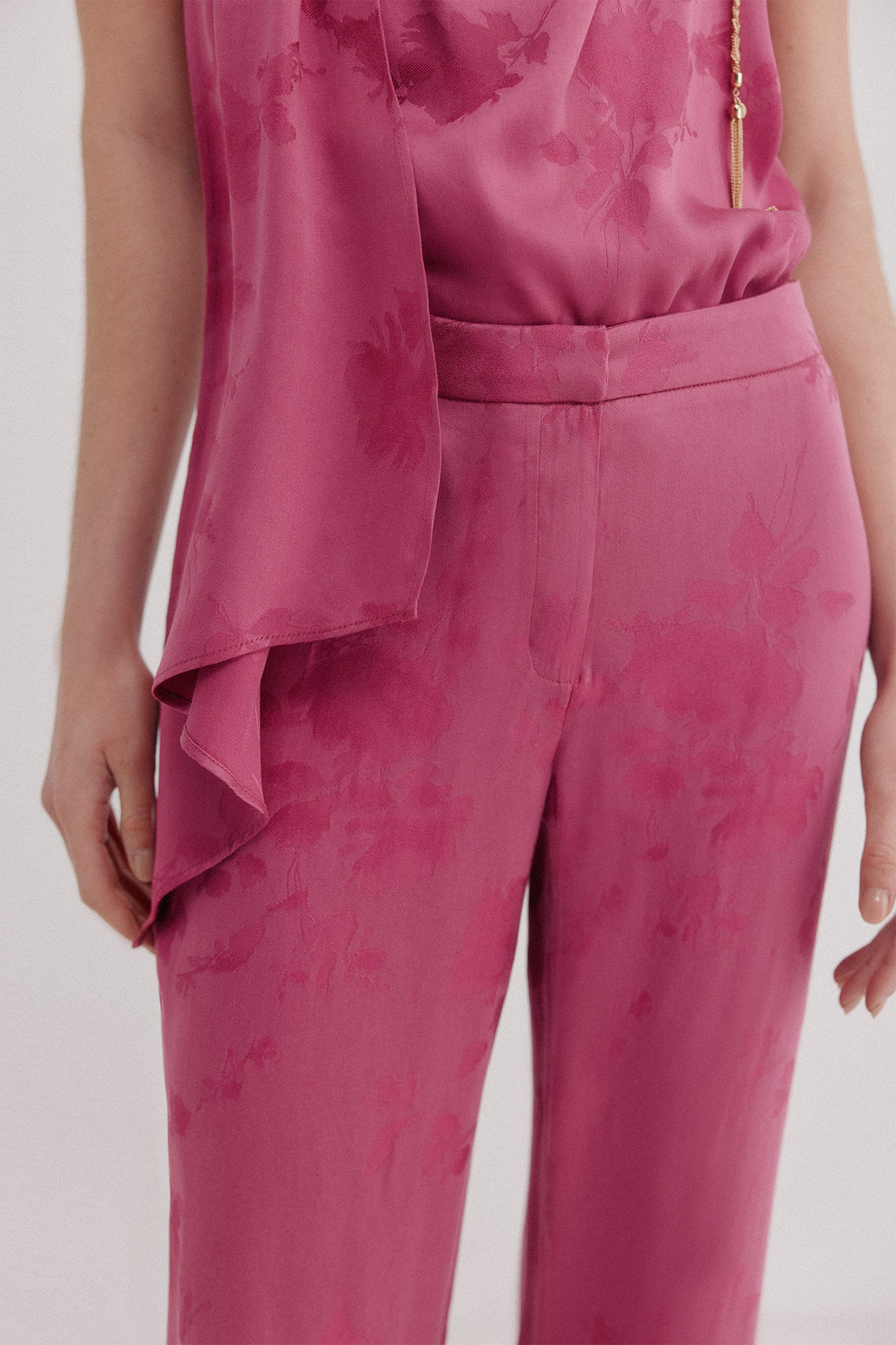 Hoss Intropia Pilar. Pantal&oacute;n jacquard Rosa
