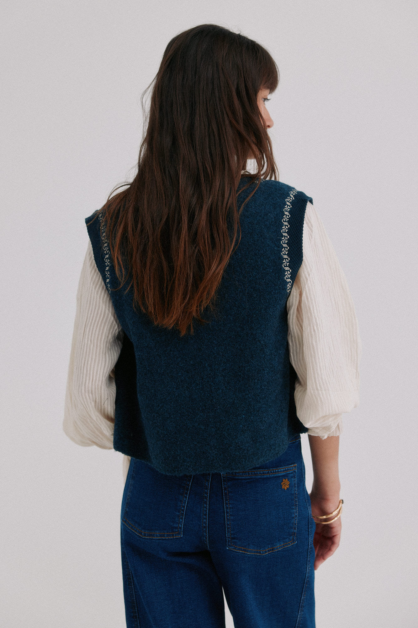 Hoss Intropia Nunzia. Chaleco bordado Azul