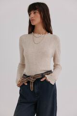 Hoss Intropia Nidia. Top con detalle de ondas Marfil