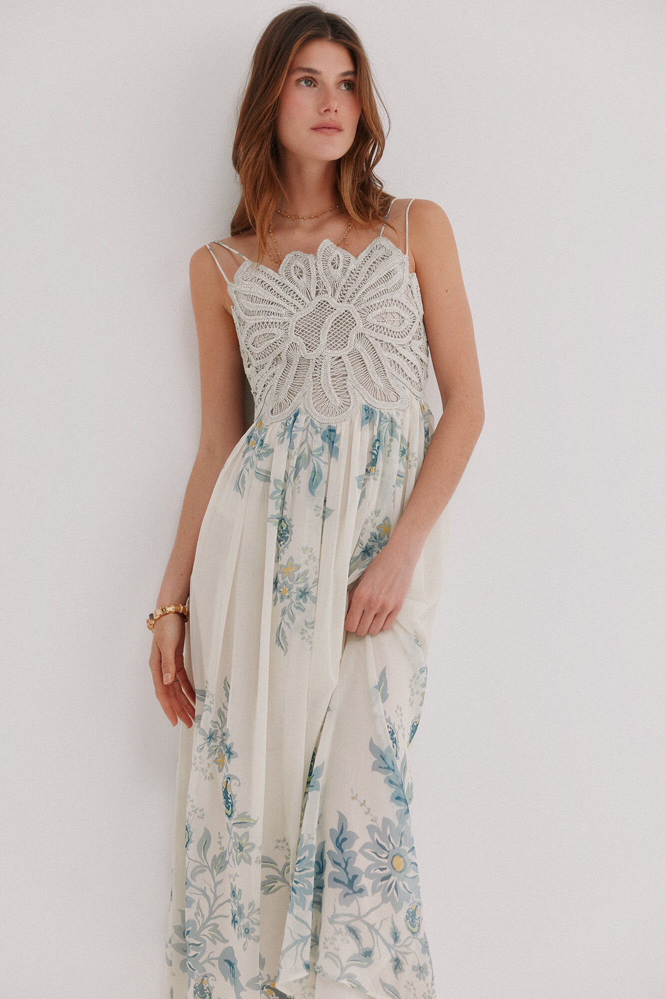Hoss Intropia Aria. Vestido estampado Estampado blanco