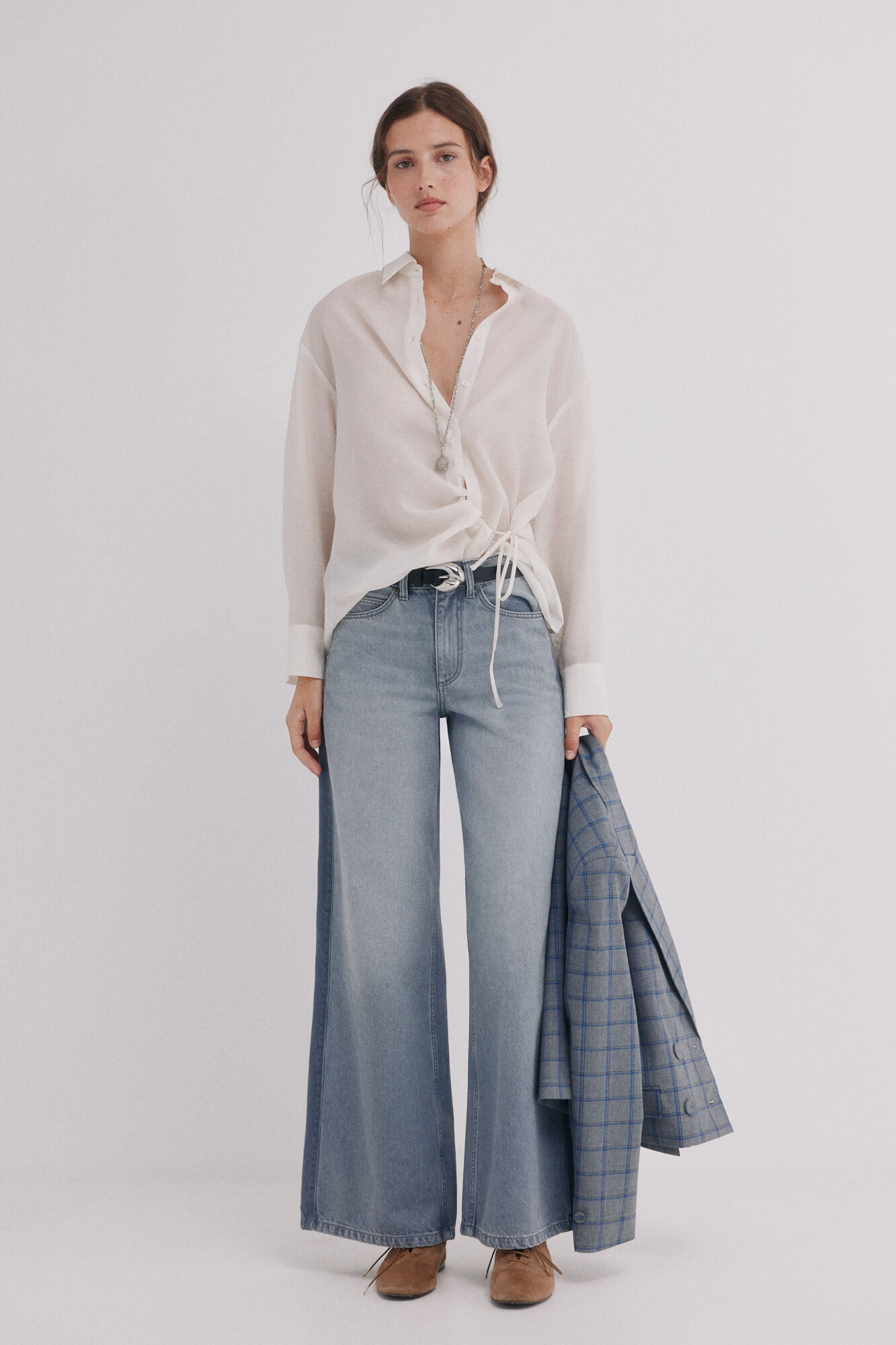 Hoss Intropia Billie. Jeans patchwork Gris