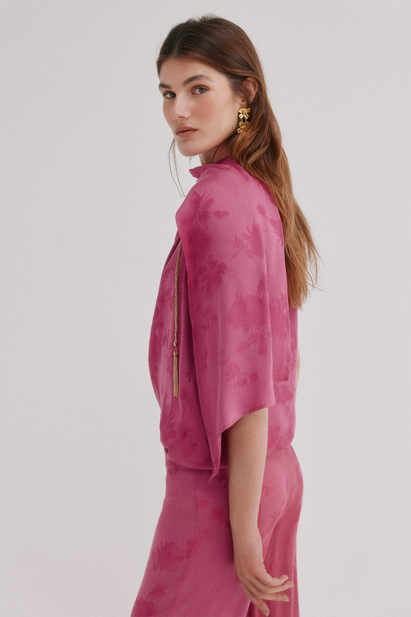 Hoss Intropia Celine. Blusa jacquard Rosa