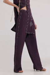 Hoss Intropia Prisca. Pantal&oacute;n bordado Morado