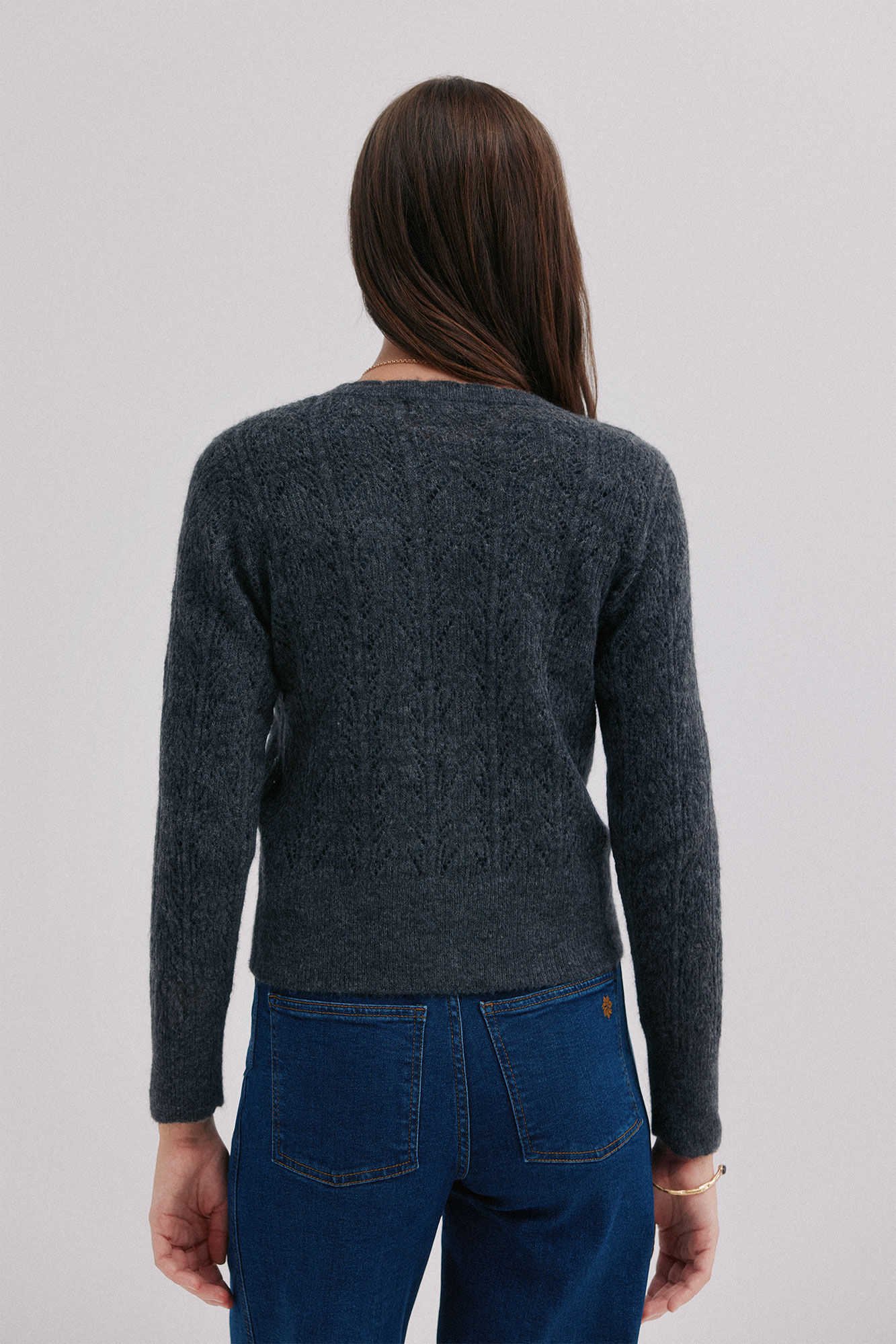 Hoss Intropia In&eacute;s. C&aacute;rdigan calado Gris