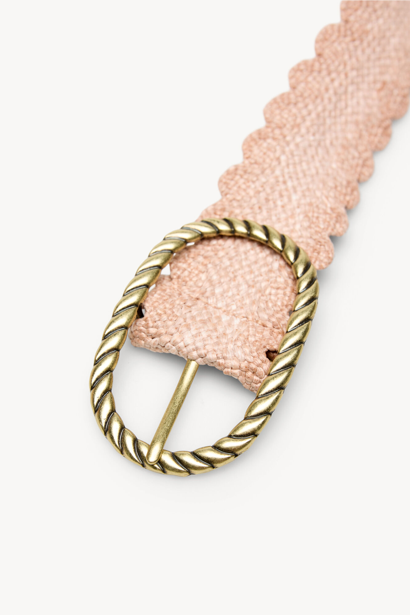 Hoss Intropia Lauren. Cintur&oacute;n de rafia Rosa