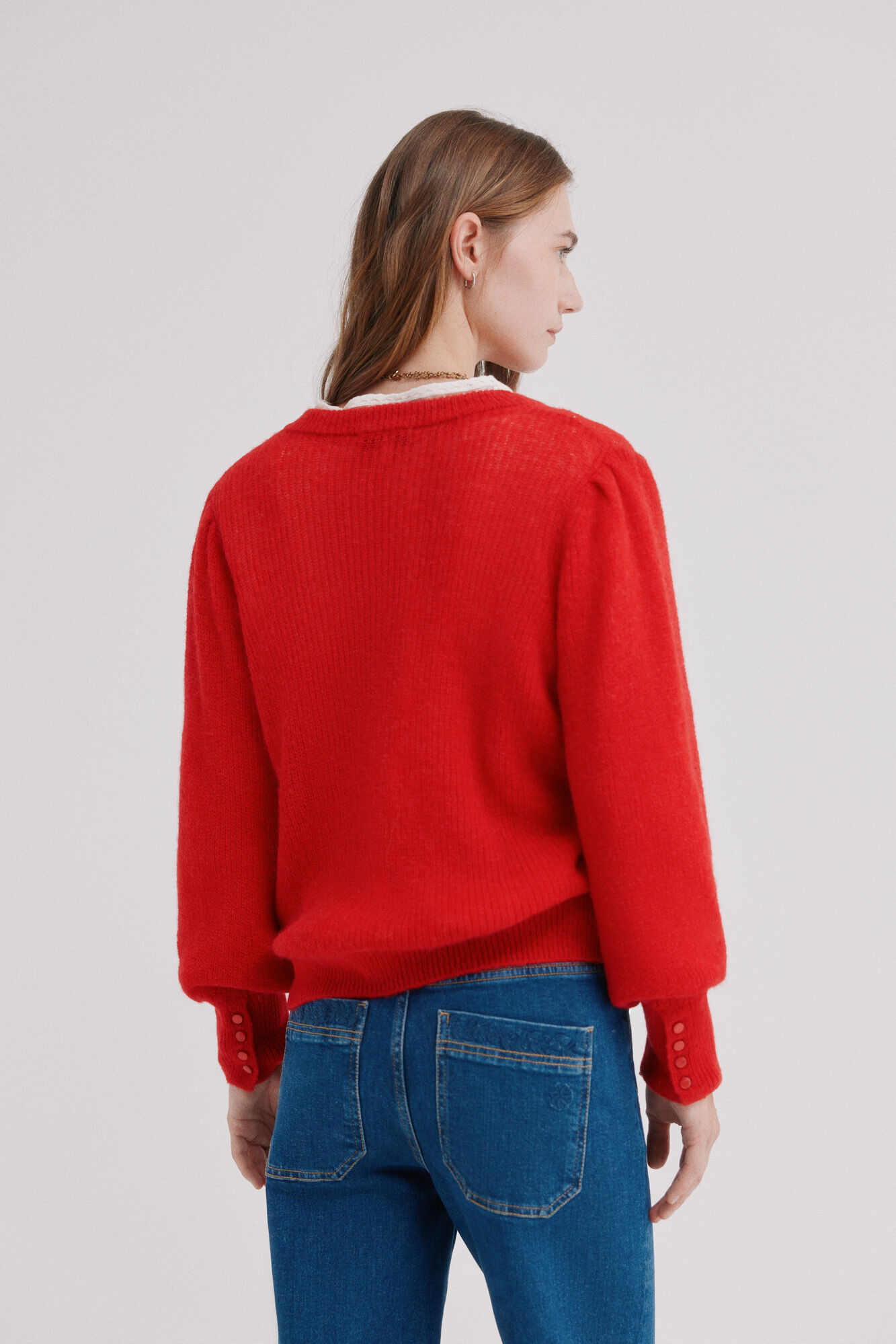 Hoss Intropia Iciar. Su&eacute;ter de tejido rojo