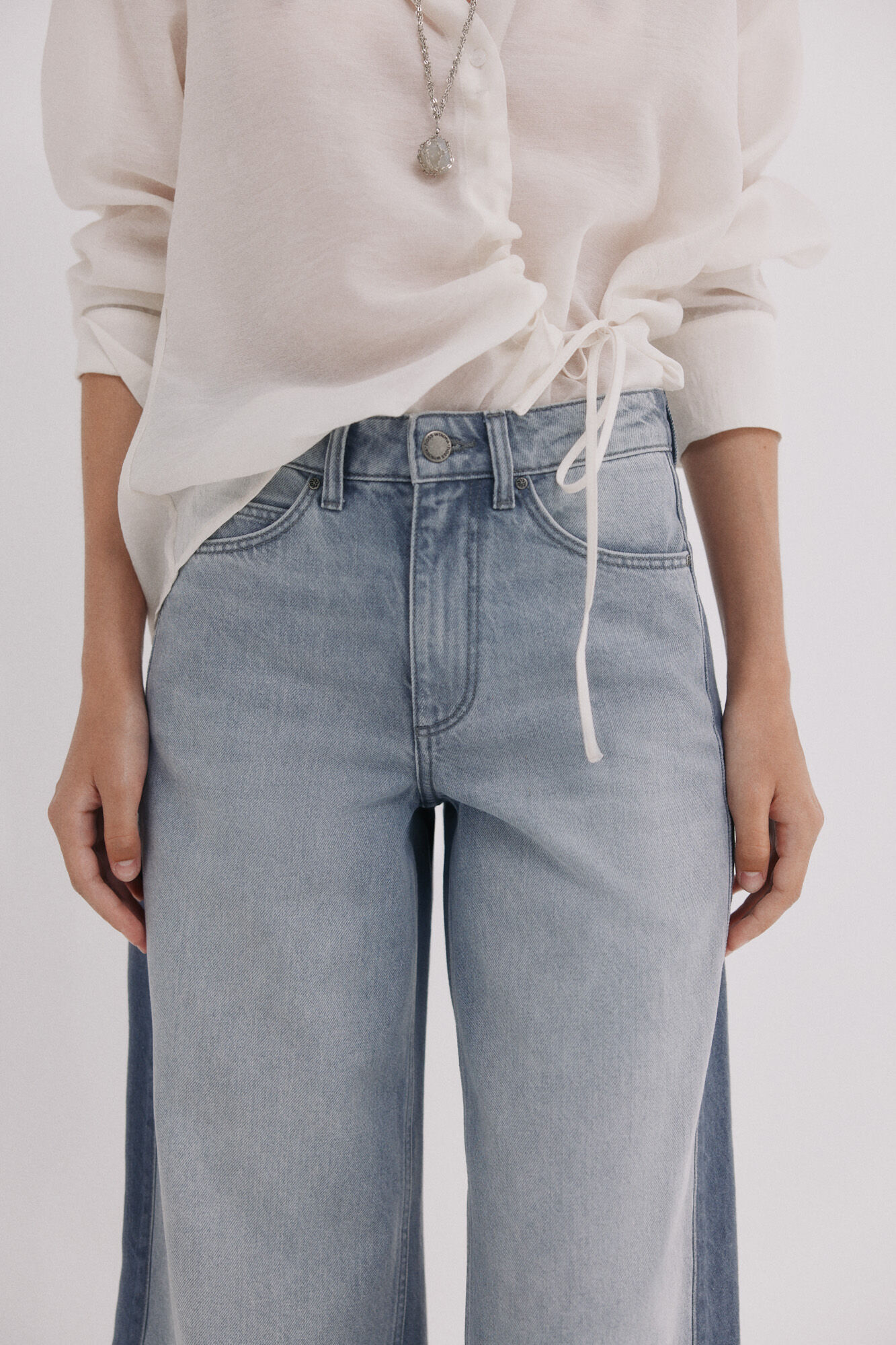 Hoss Intropia Billie. Jeans patchwork Gris