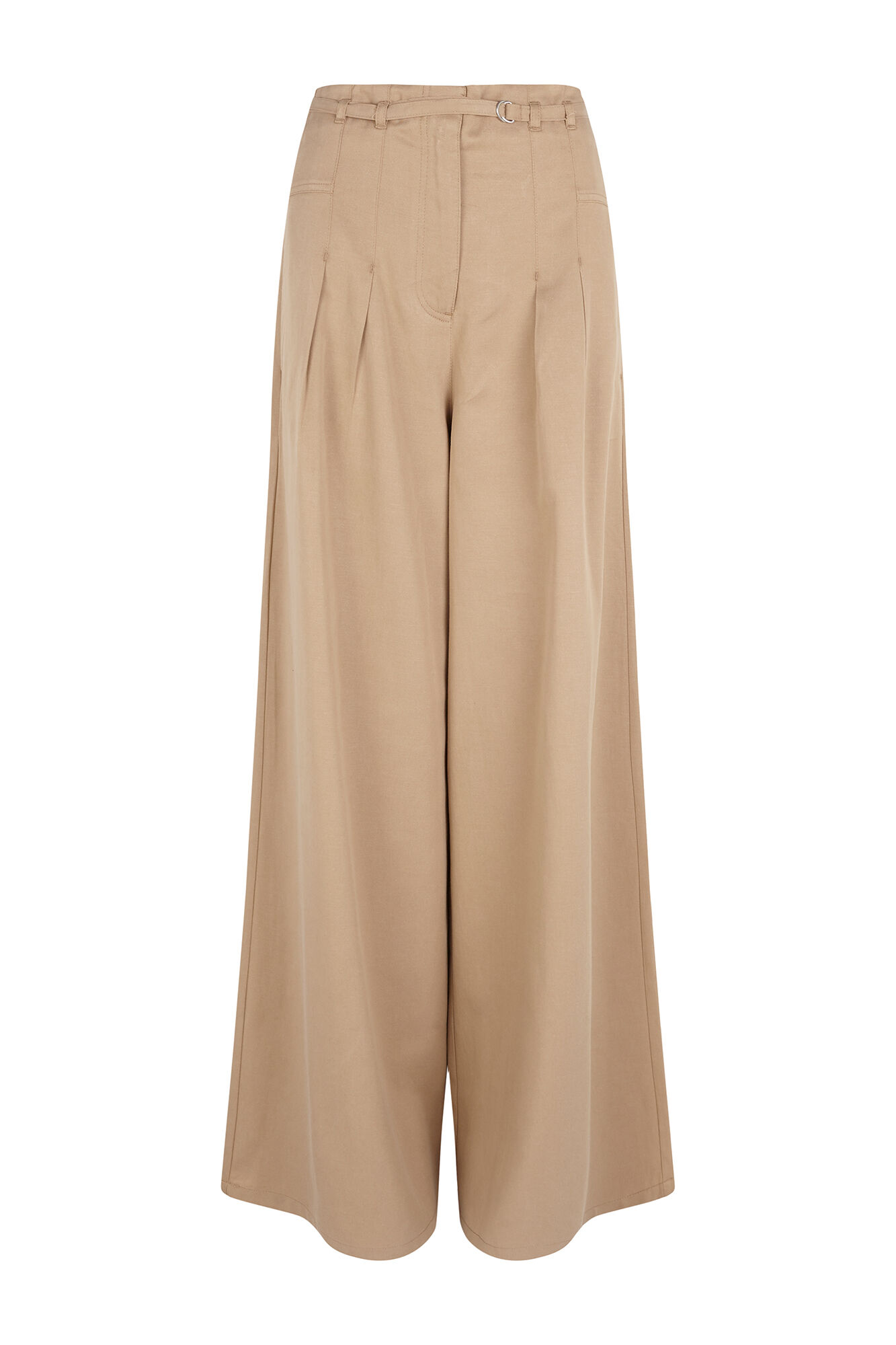 Hoss Intropia Poppy. Pantal&oacute;n flu&iacute;do con pinzas Marfil