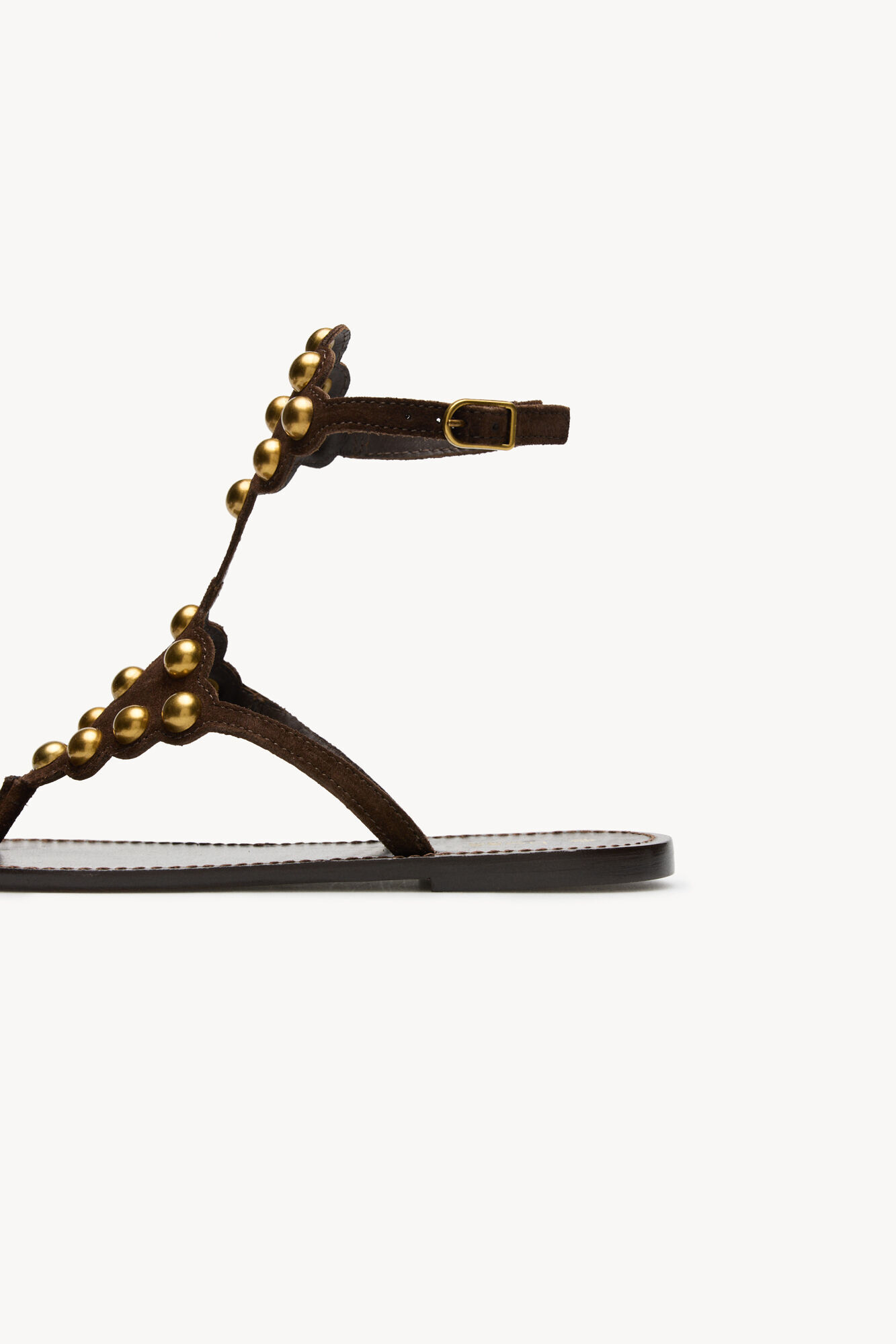 Hoss Intropia Maisa. Sandalias de piel con piezas met&aacute;licas Marron