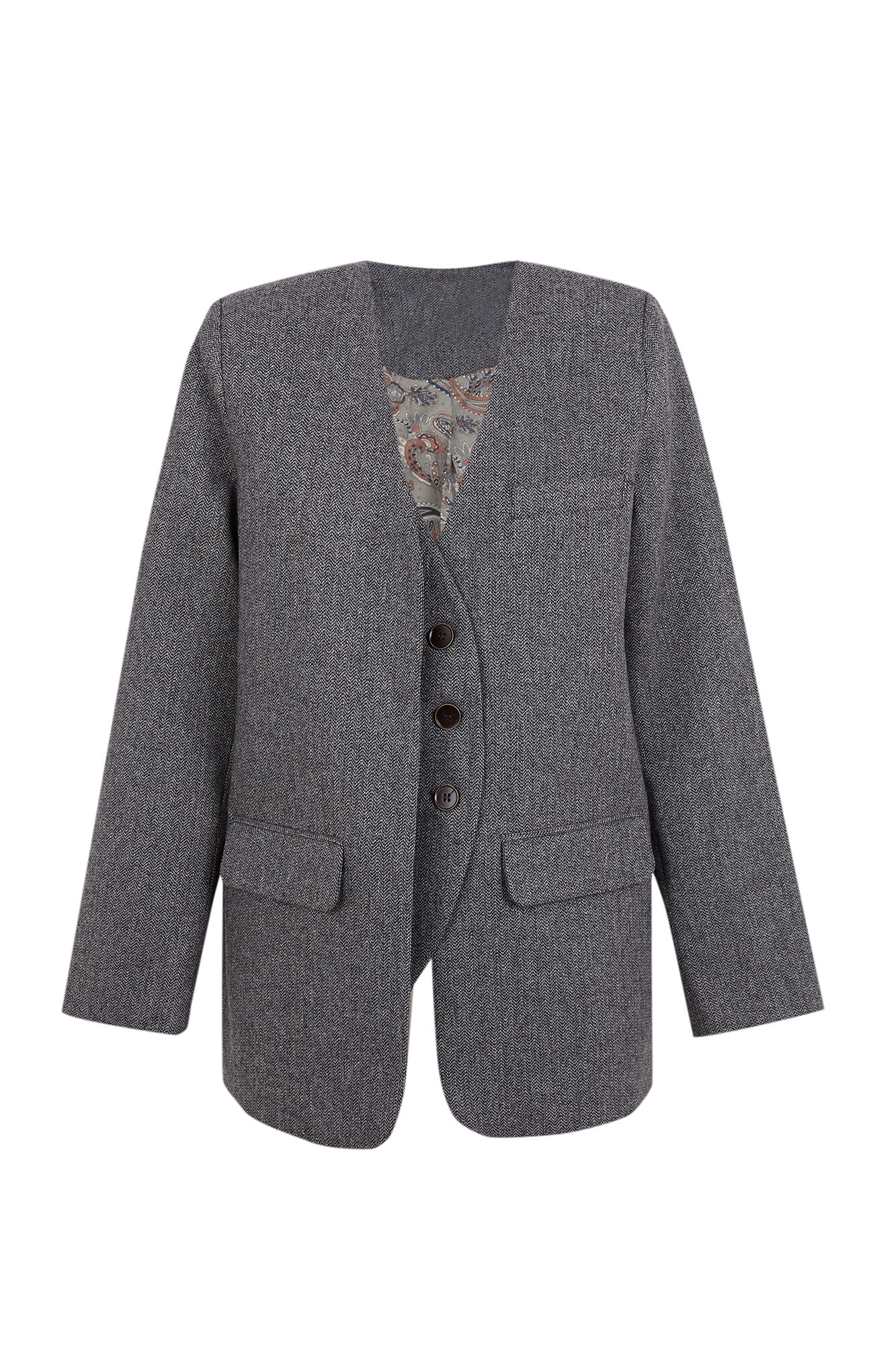 Hoss Intropia Elionor.Blazer sin solapa Marron