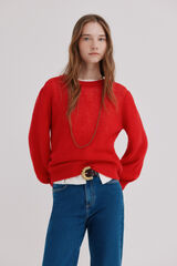 Hoss Intropia Iciar. Su&eacute;ter de tejido rojo