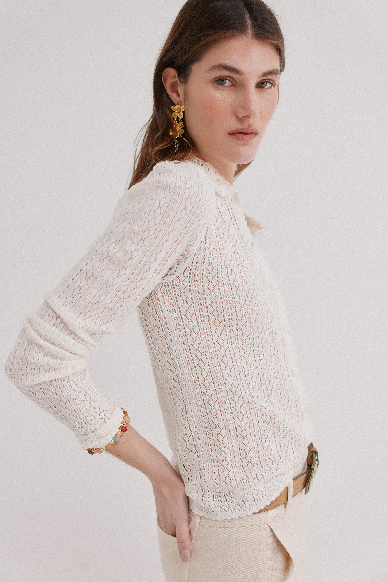 Hoss Intropia Isabel. Top calado Marfil