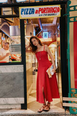 Hoss Intropia Ailin. Vestido midi rojo rojo