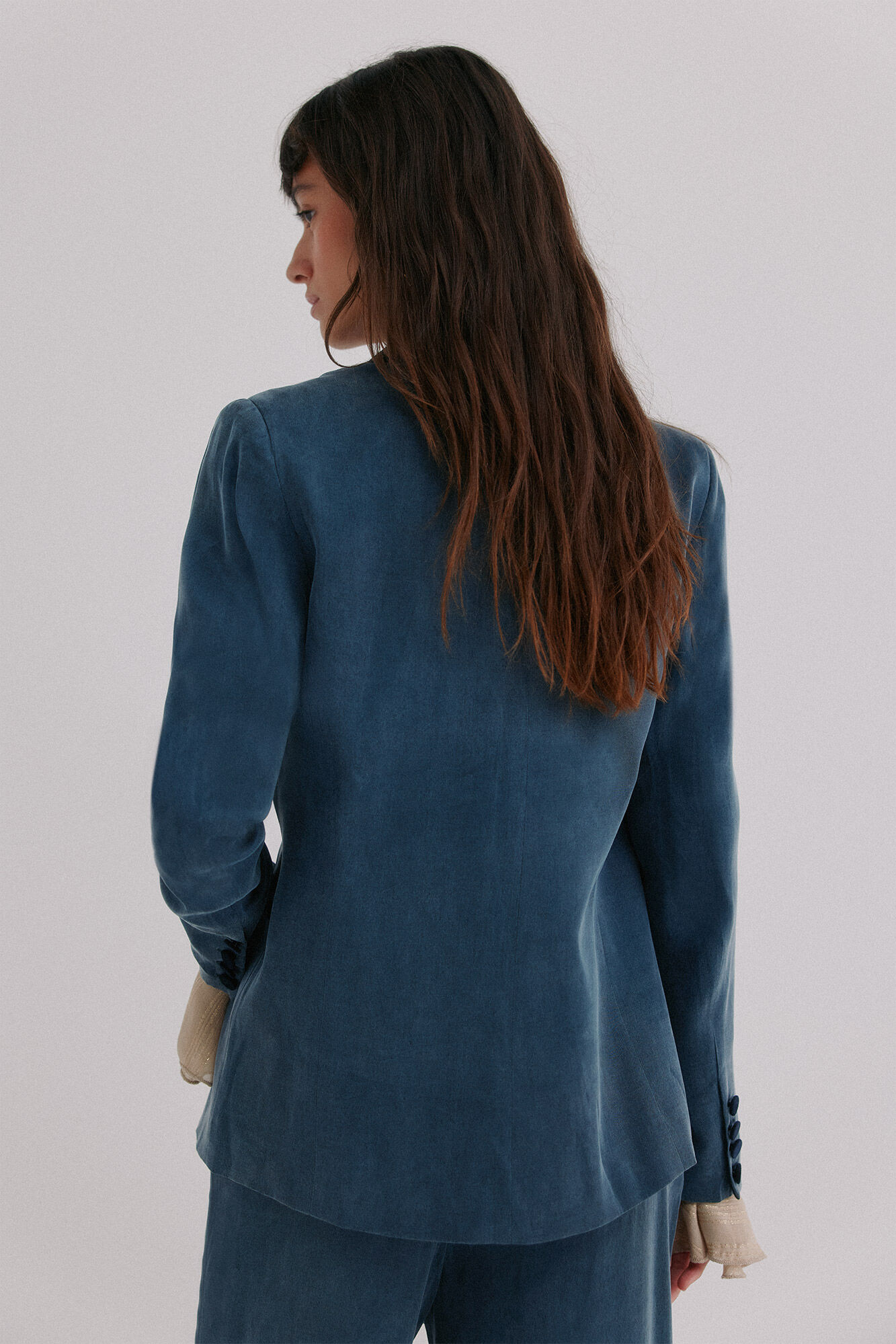 Hoss Intropia Eugenia. Blazer solapa a contraste Azul marino