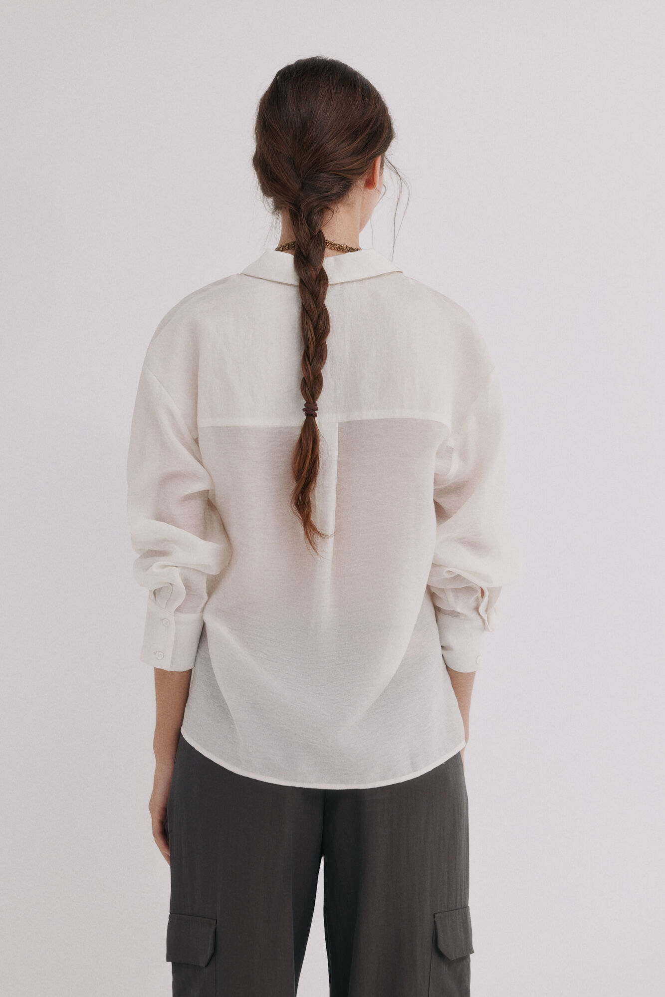 Hoss Intropia Cala. Camisa fruncido Blanco