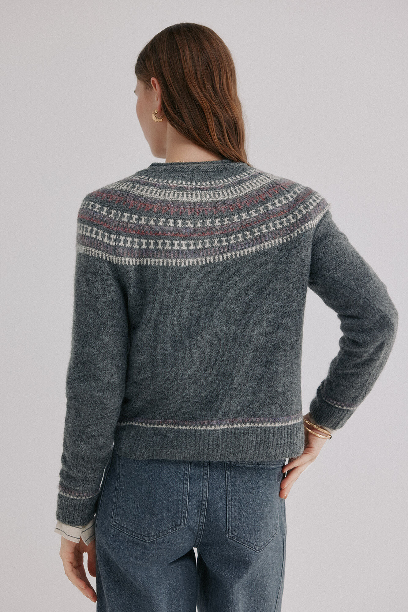 Hoss Intropia Nia. Su&eacute;ter con motivos Estampado granate