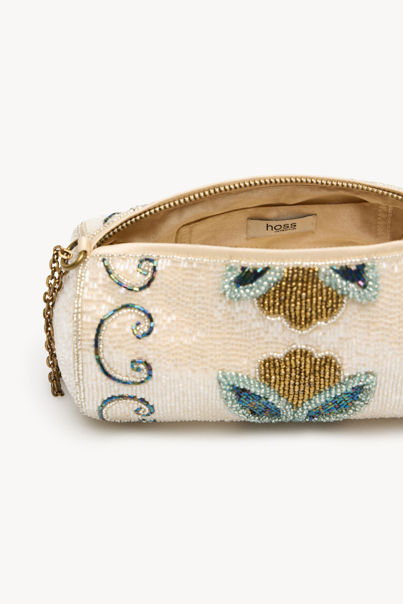 Hoss Intropia Nara. Bolsa de abalorios Marfil