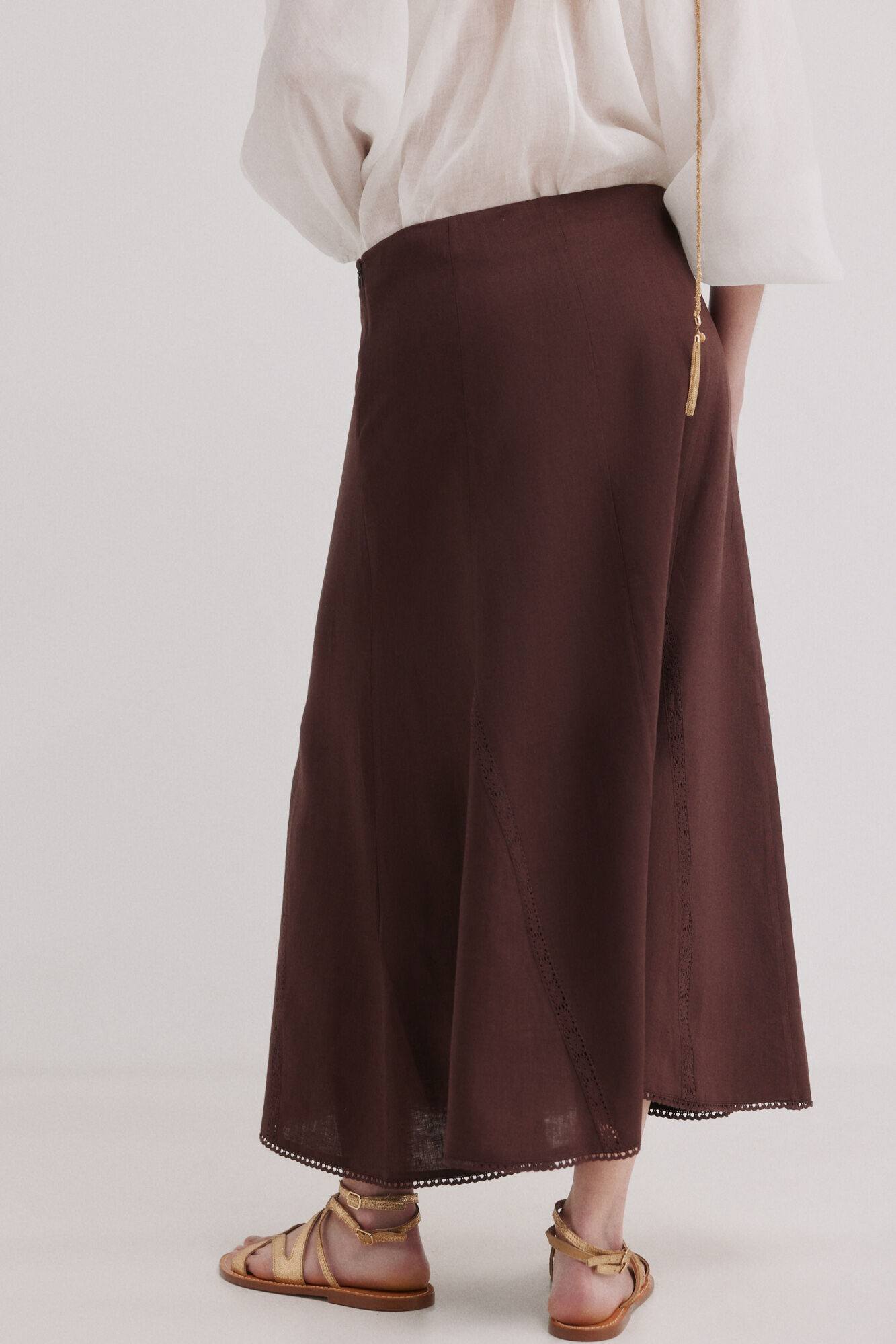 Hoss Intropia Raina. Falda midi Marron