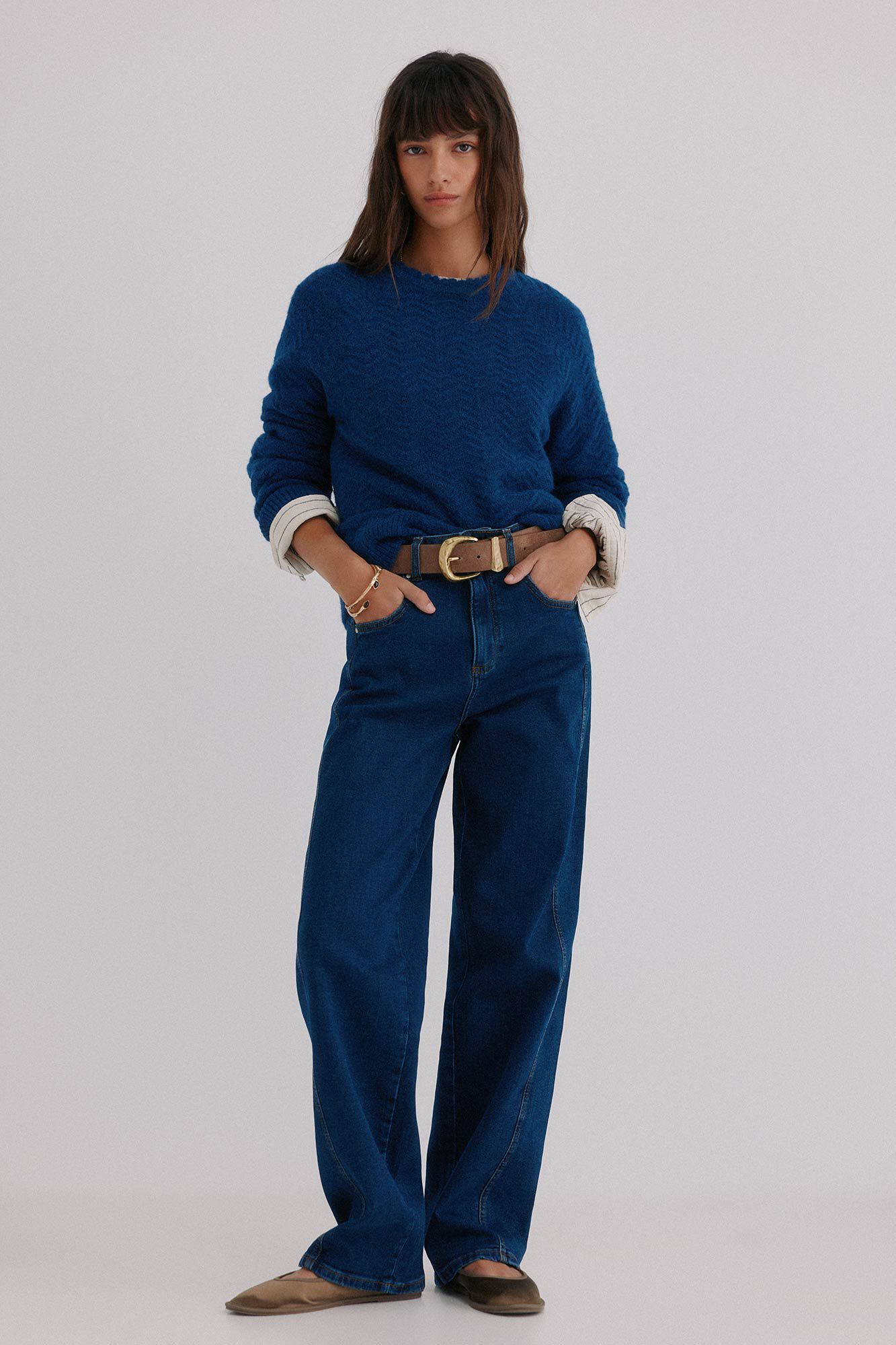 Hoss Intropia Ivonne. Su&eacute;ter con textura Azul marino