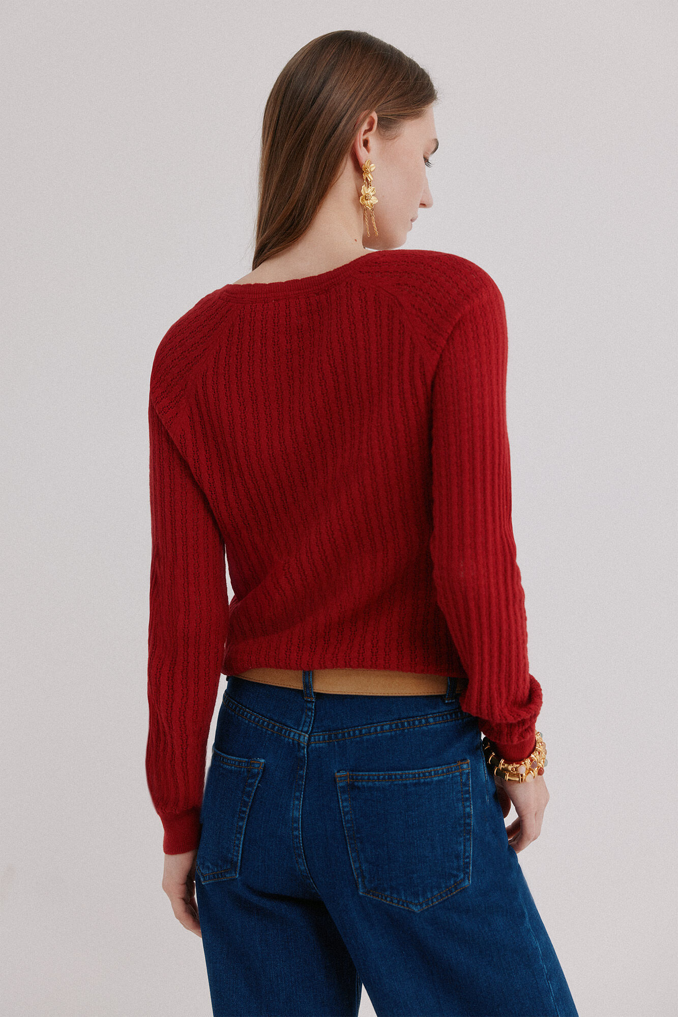 Hoss Intropia Imala. Su&eacute;ter calado rojo