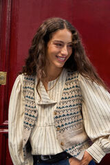 Hoss Intropia Nela. Chaleco de punto Estampado granate