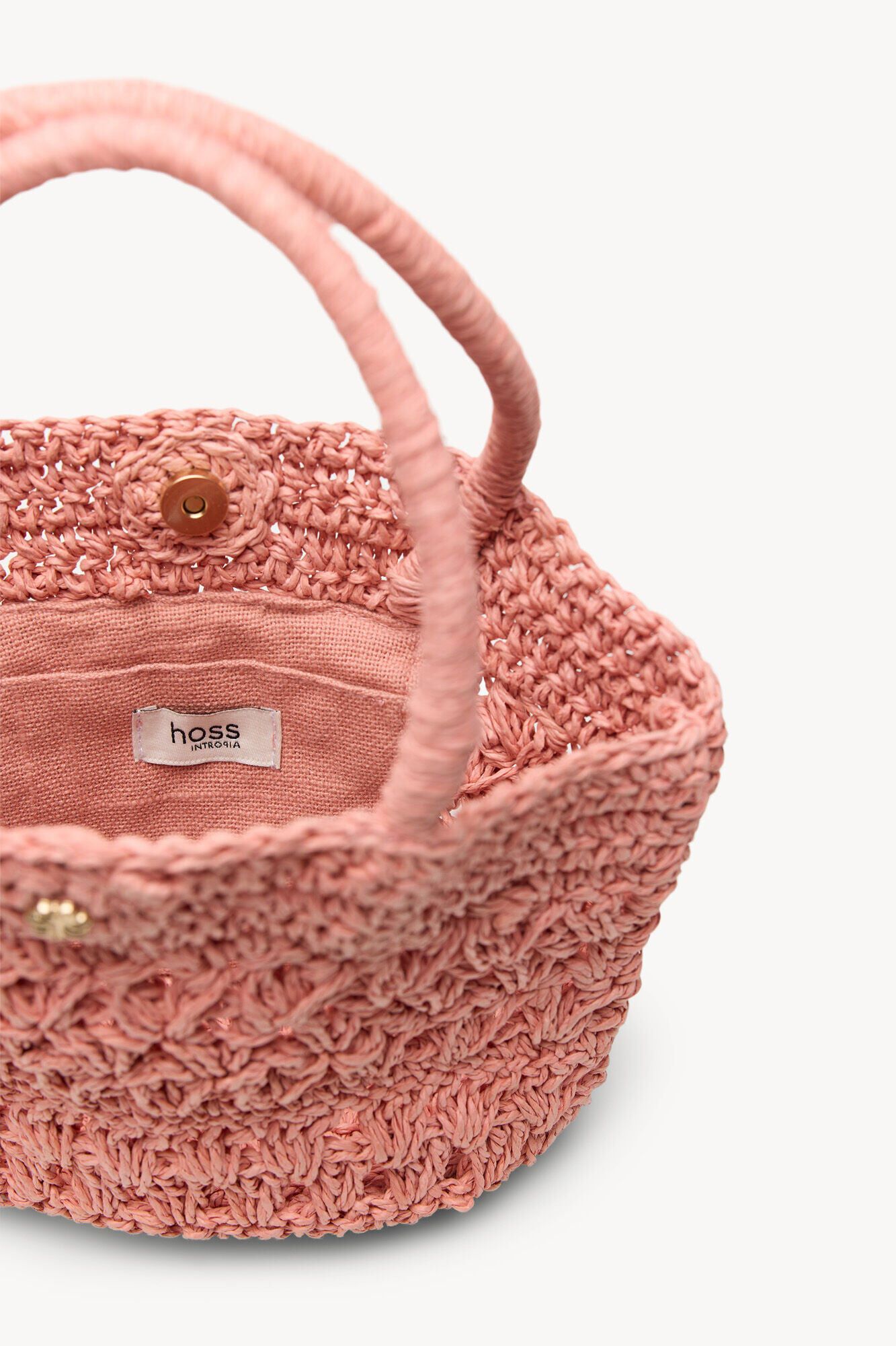 Hoss Intropia Nunile. Mini bolsa de fibras naturales Rosa