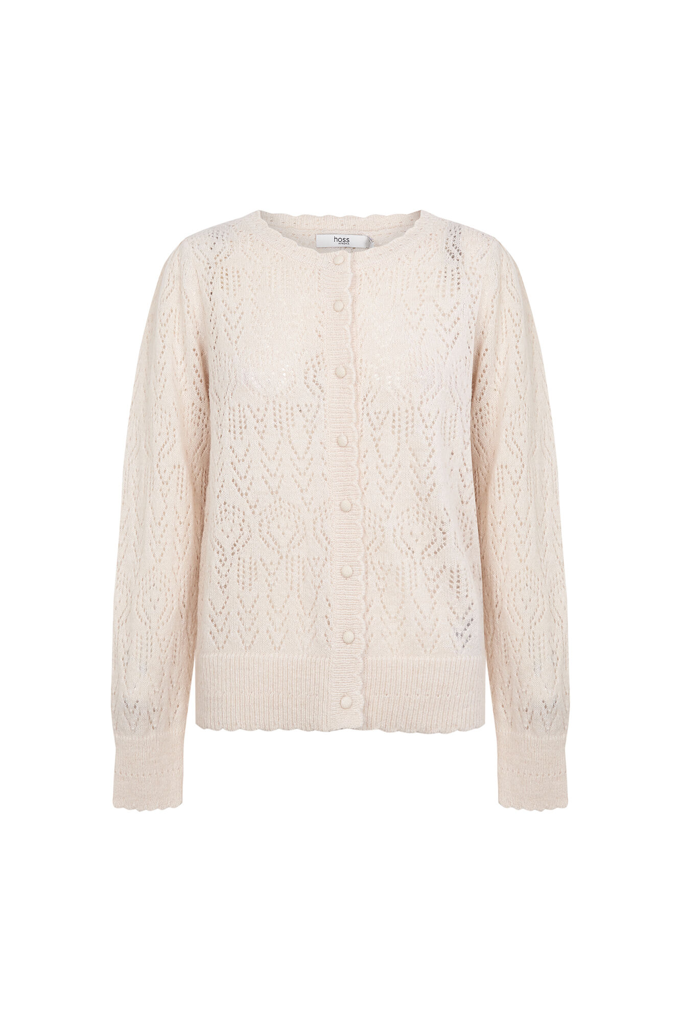 Hoss Intropia Inma. C&aacute;rdigan calado Beige
