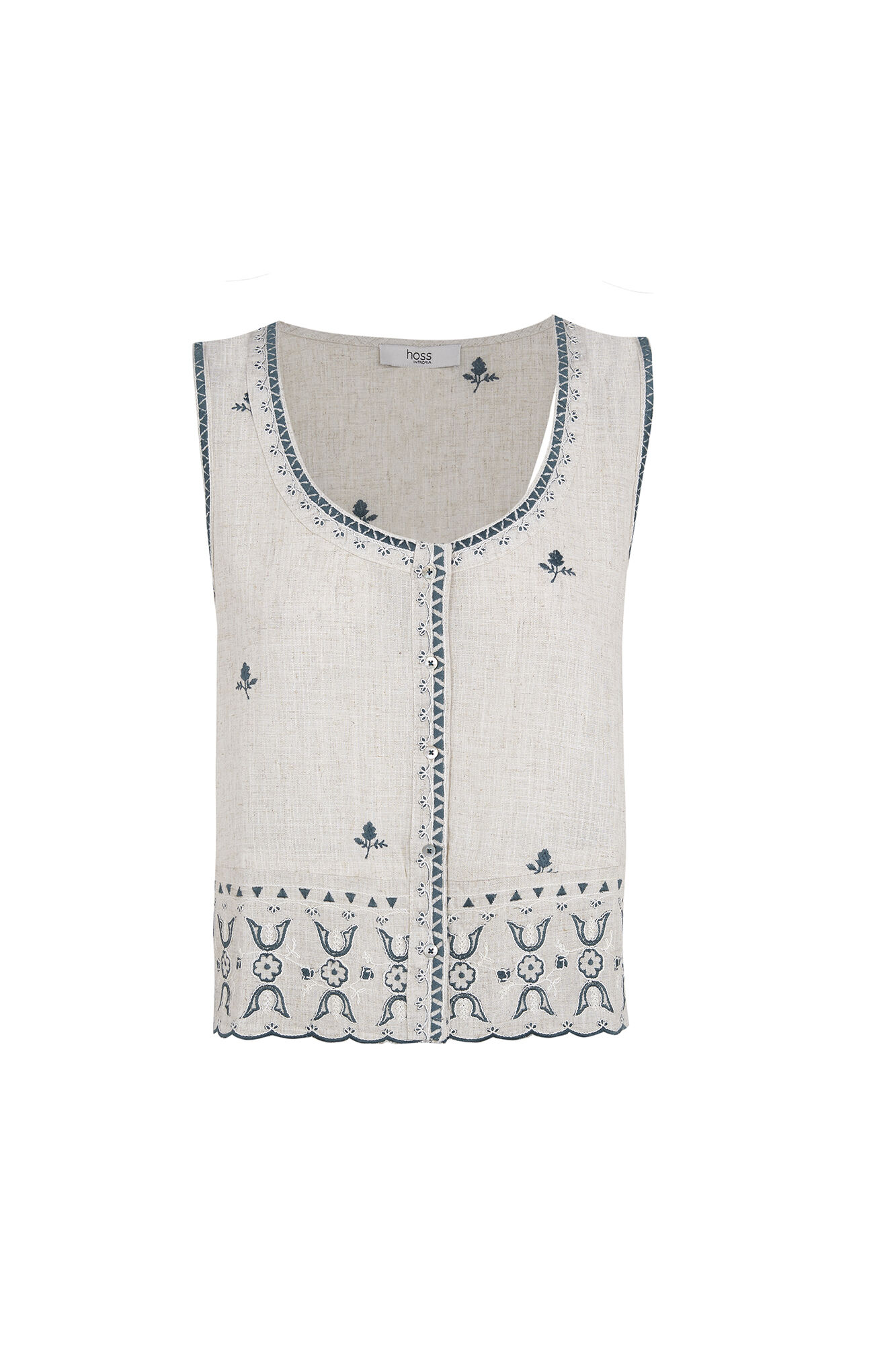 Hoss Intropia Carmela. Top bordado Marfil
