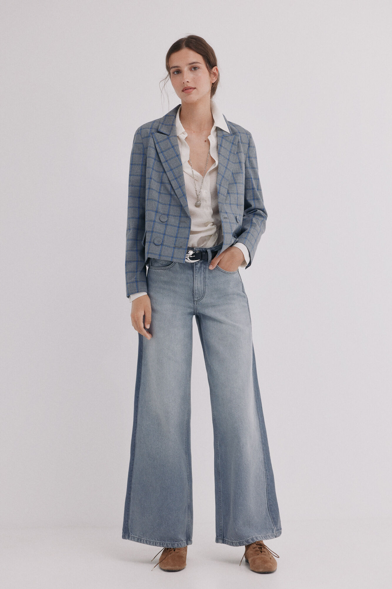Hoss Intropia Billie. Jeans patchwork Gris