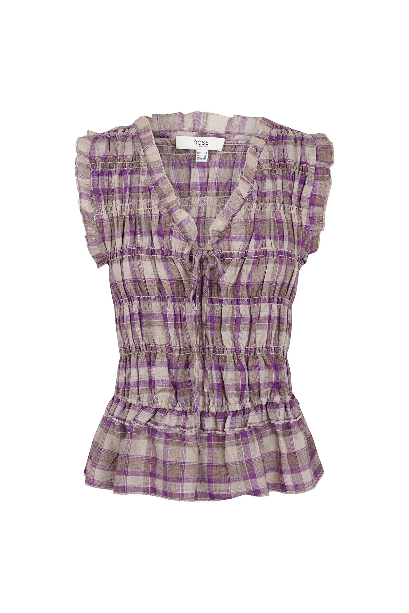 Hoss Intropia Galilea. Top cuadros Lila