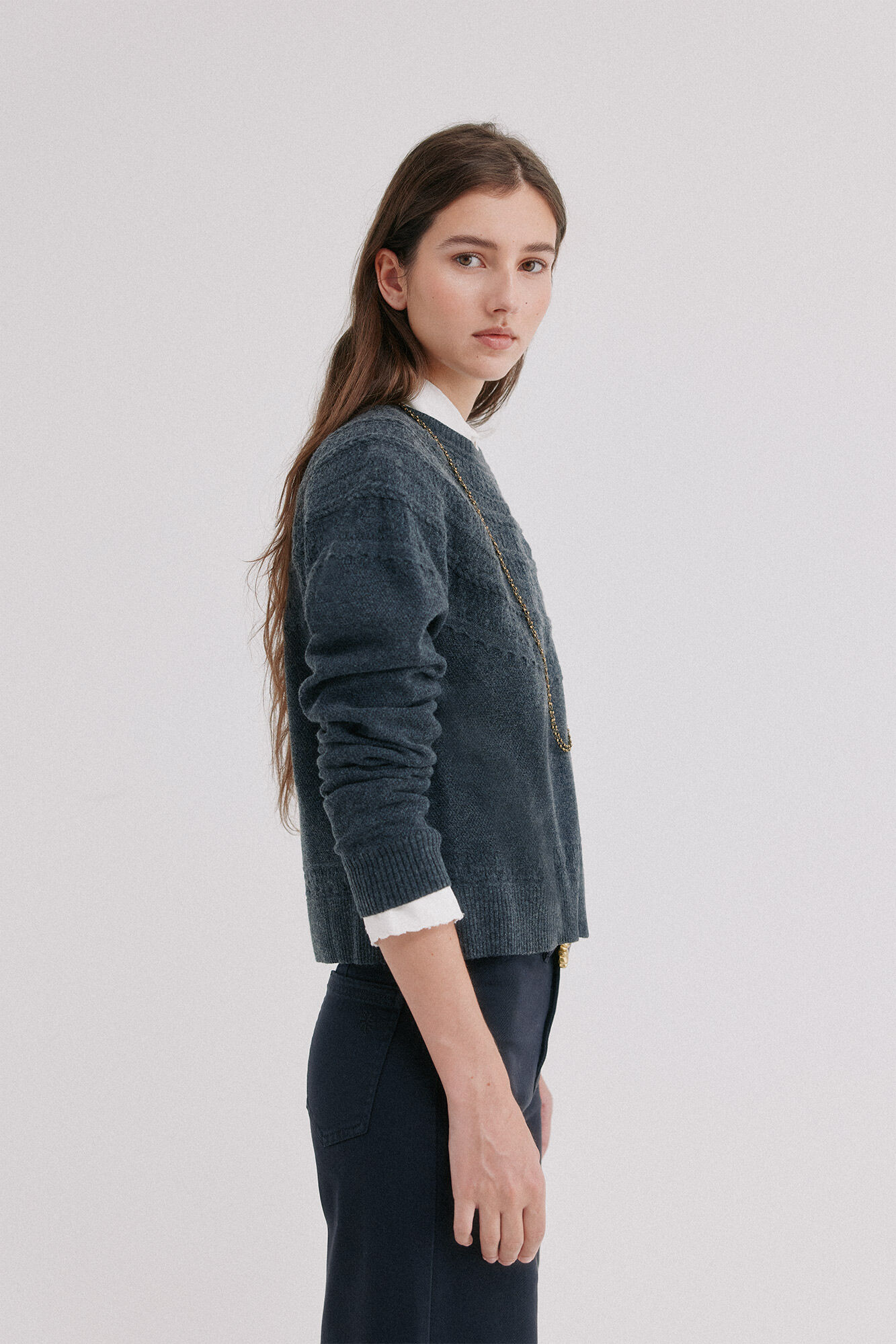 Hoss Intropia Izara. Su&eacute;ter con relieve Gris