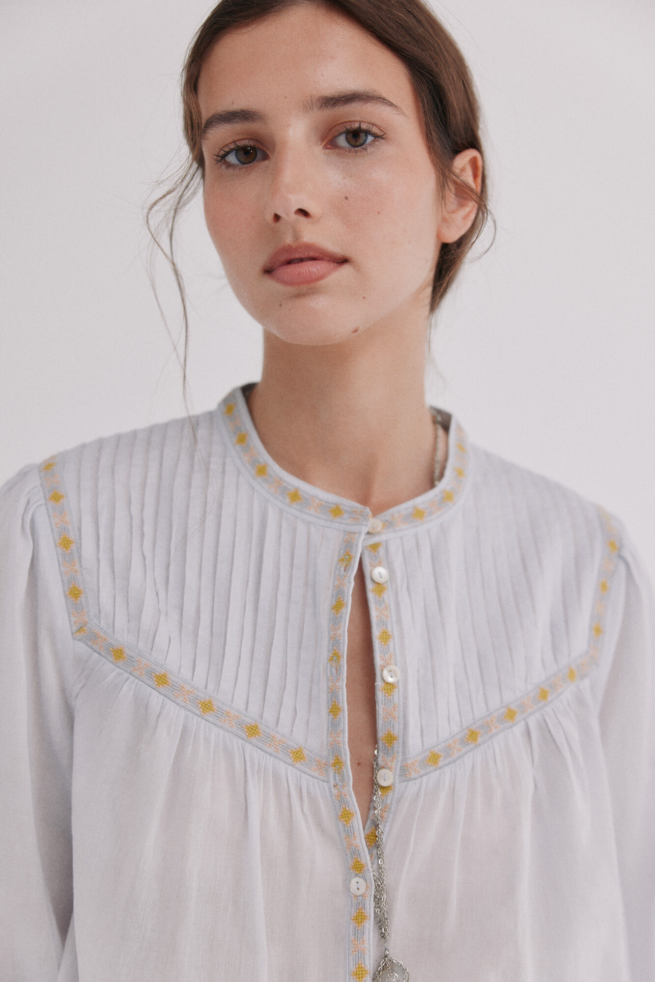 Hoss Intropia Catia. Blusa con jaretas Azul