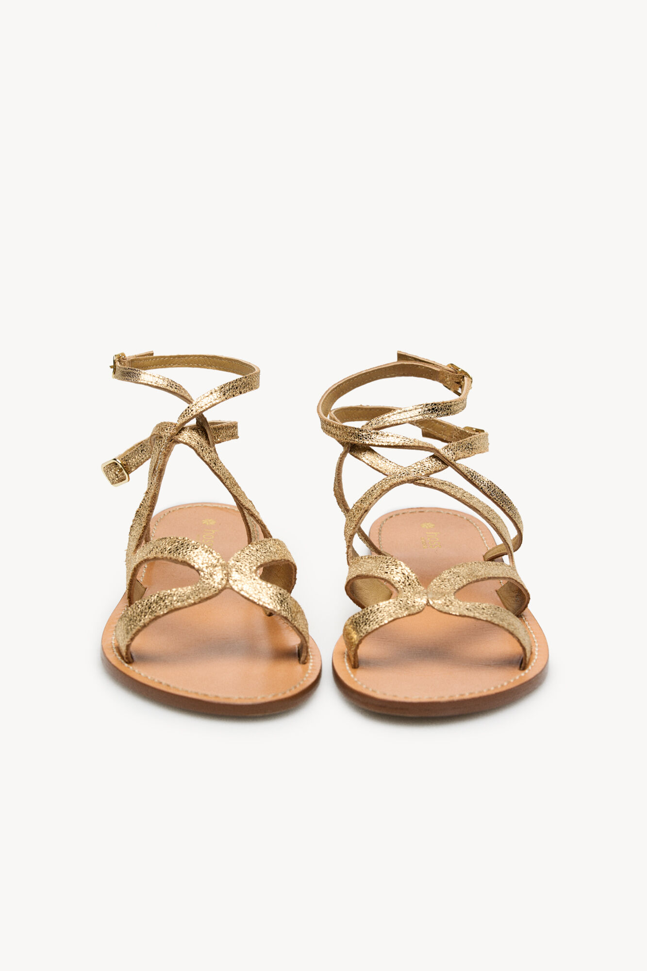Hoss Intropia  Mar. Sandalias de piel Dorado