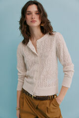 Hoss Intropia Inma. C&aacute;rdigan calado Beige