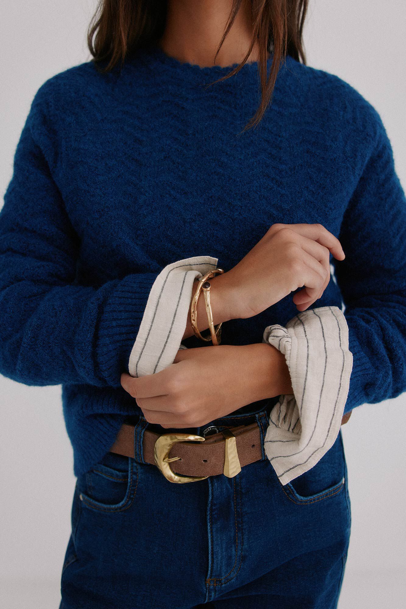 Hoss Intropia Ivonne. Su&eacute;ter con textura Azul marino