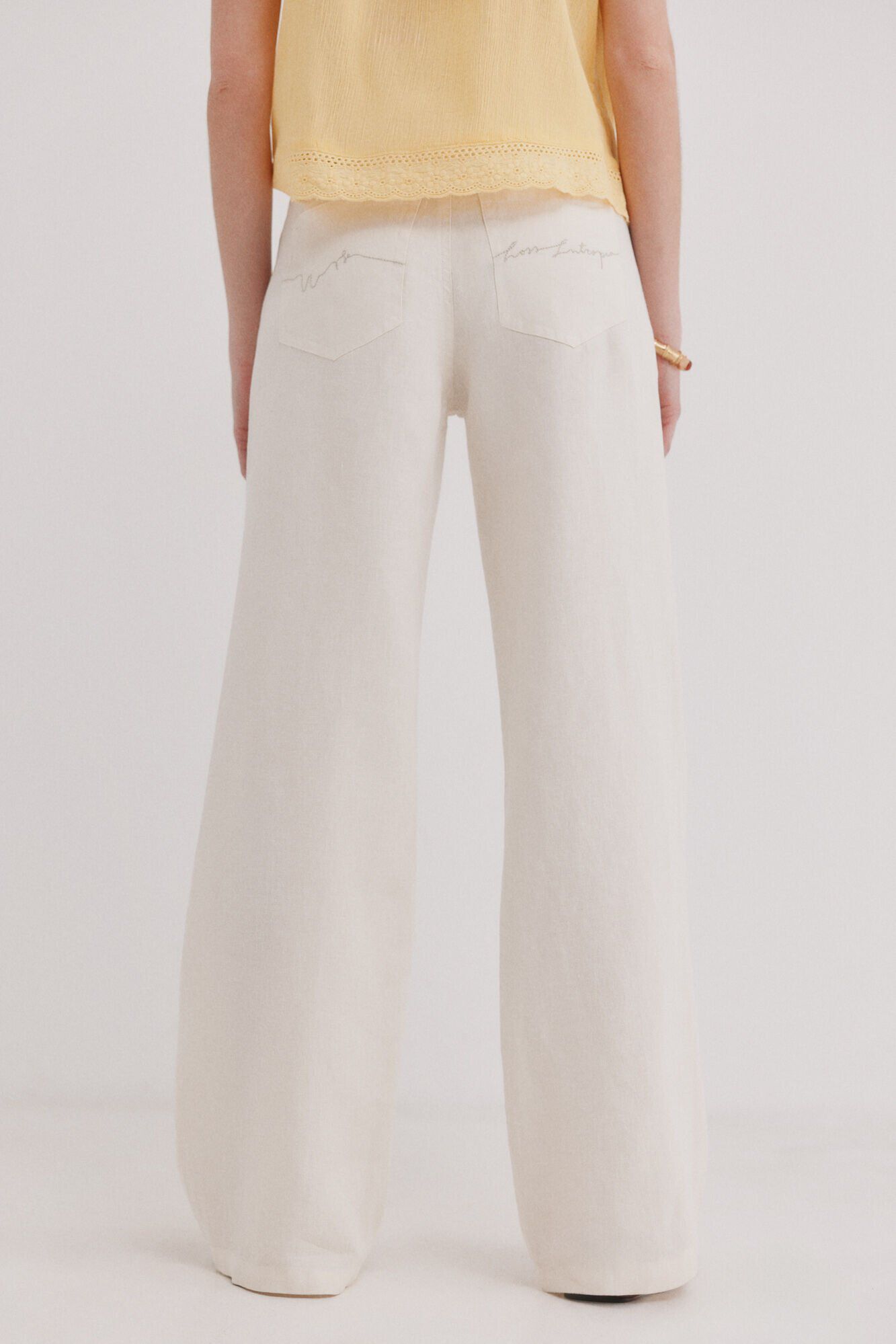 Hoss Intropia Paupa. Pantal&oacute;n de lino Blanco