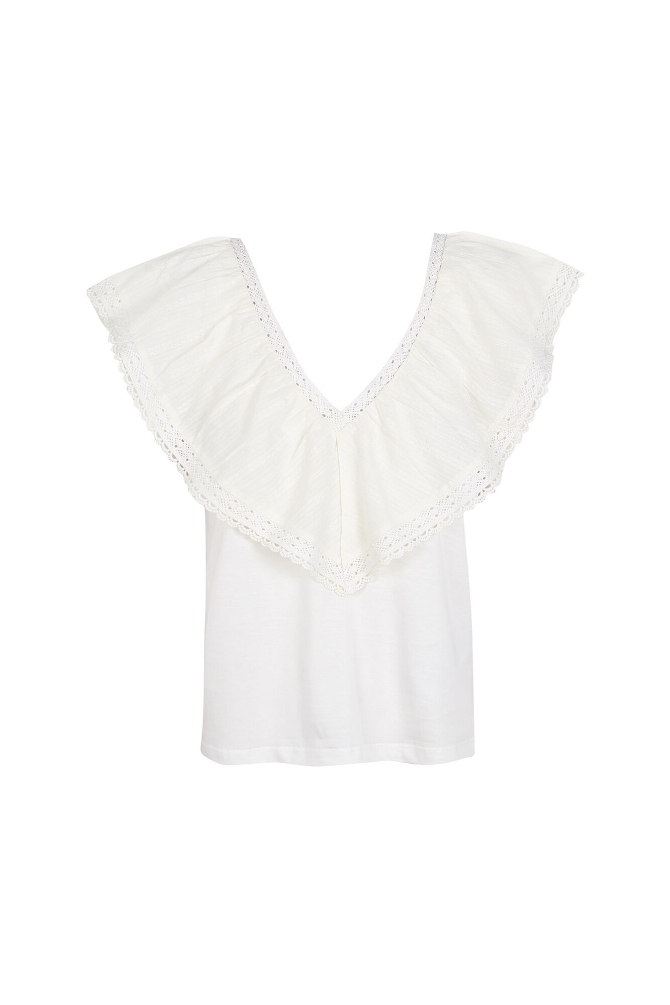 Hoss Intropia Malaika. Camiseta volante Marfil
