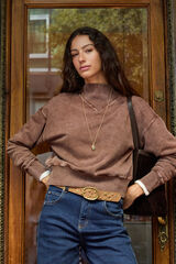 Hoss Intropia Manuela. Sudadera efecto lavado Marron