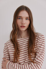 Hoss Intropia Magda. Sudadera a rayas Marfil