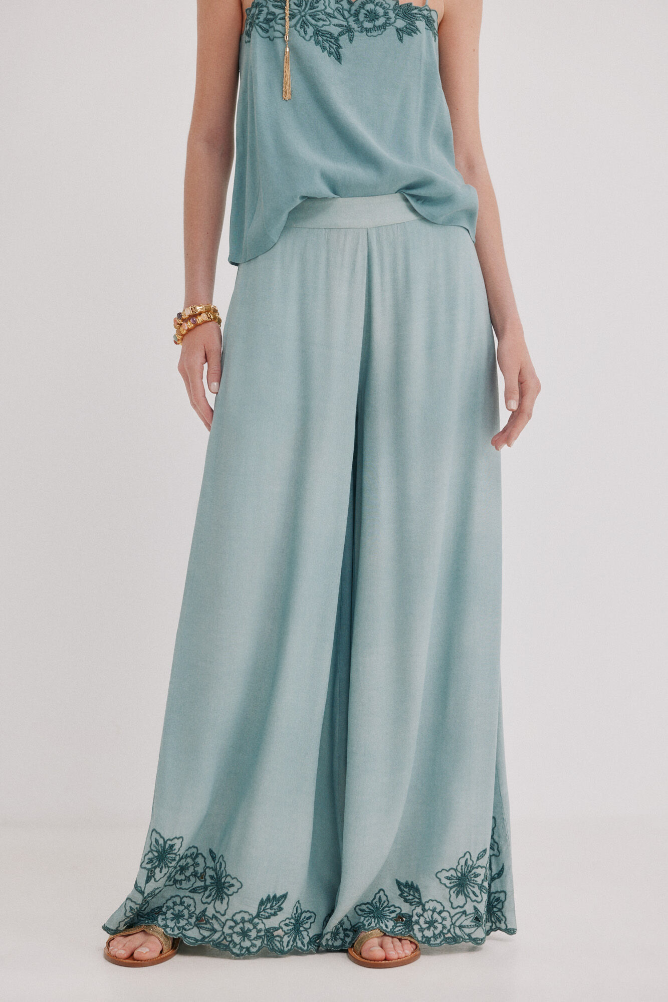 Hoss Intropia Persia. Pantal&oacute;n largo Turquesa