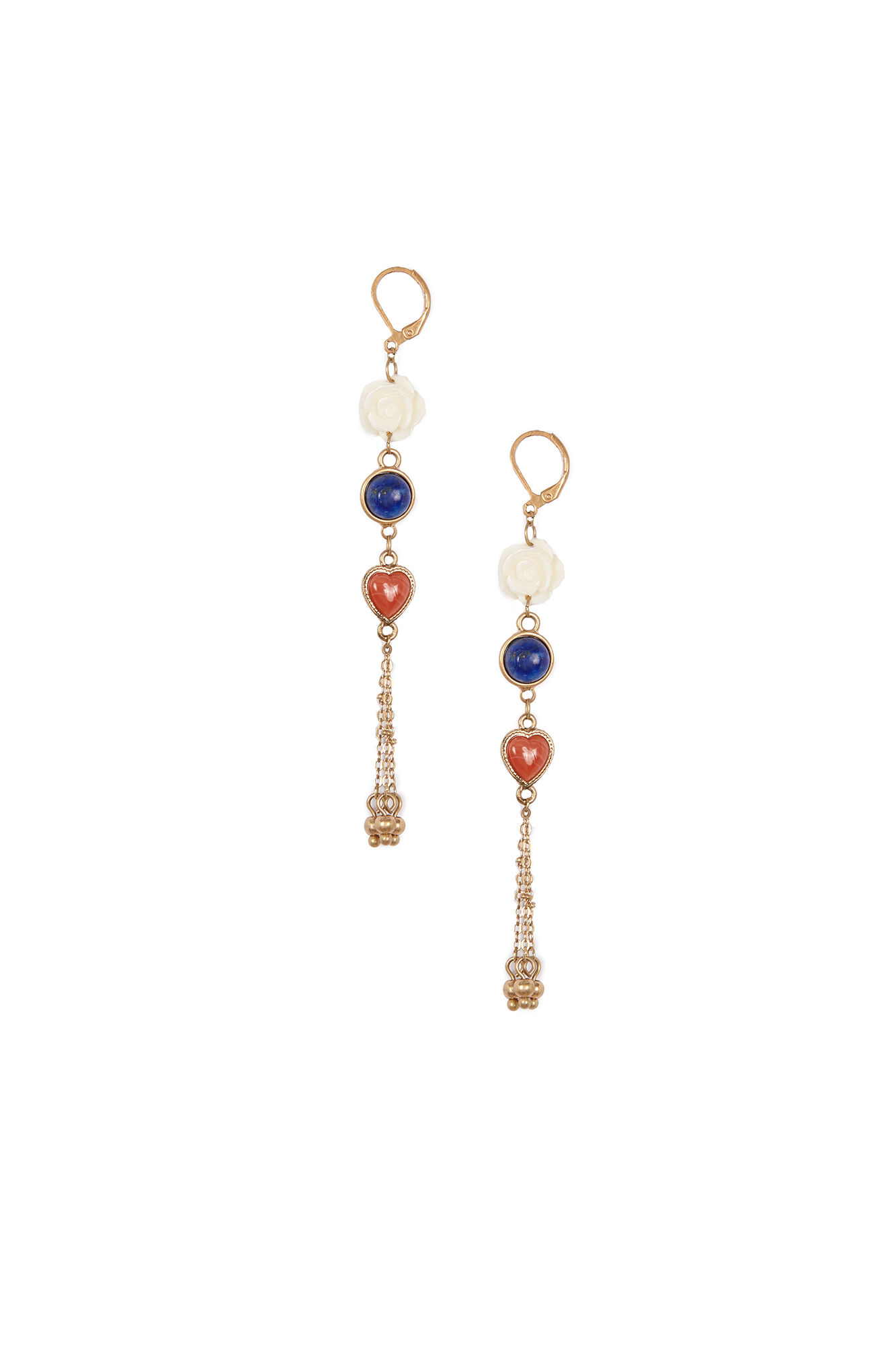 Hoss Intropia Aretes coraz&oacute;n liso Dorado