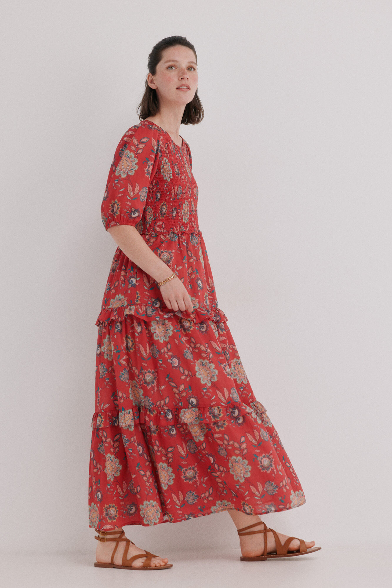 Hoss Intropia Asha. Vestido midi flu&iacute;do Multicolor