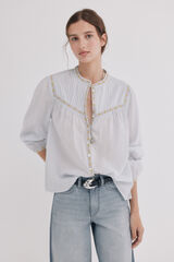 Hoss Intropia Catia. Blusa con jaretas Azul
