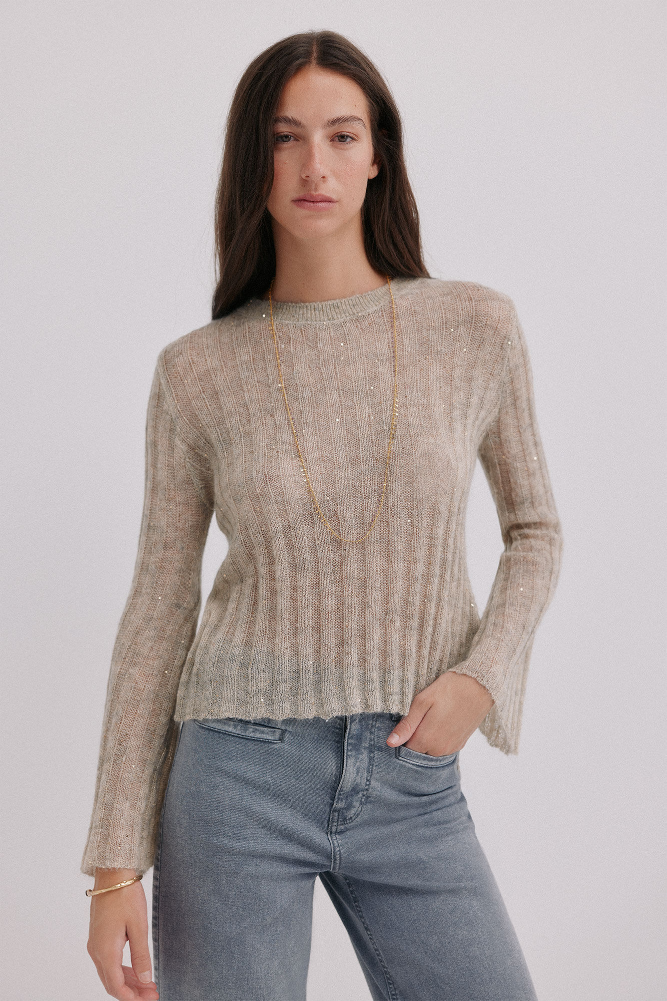 Hoss Intropia Neus. Su&eacute;ter cuello redondo Gris